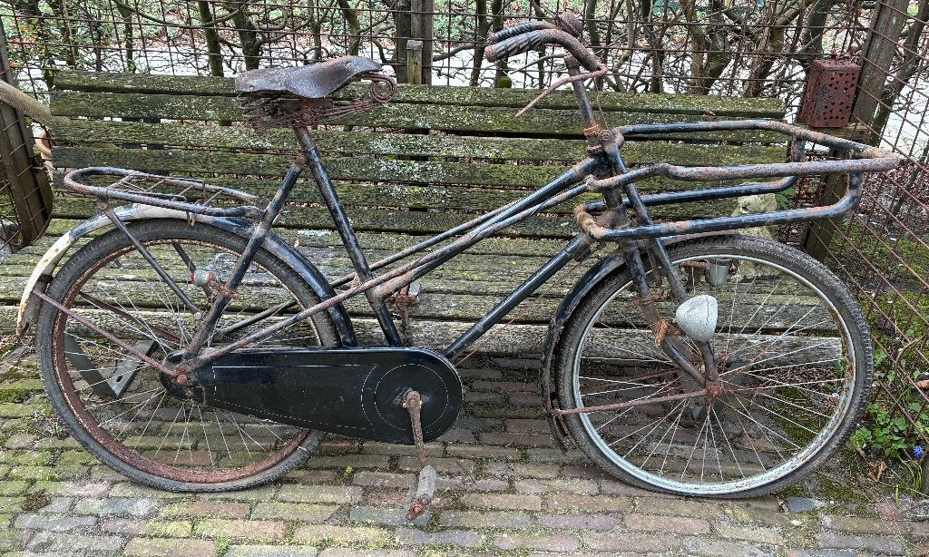 Antieke Engelse transportfiets / carrier bike – jaren 30/40, Fietsen en Brommers, Ophalen, Jaren '30