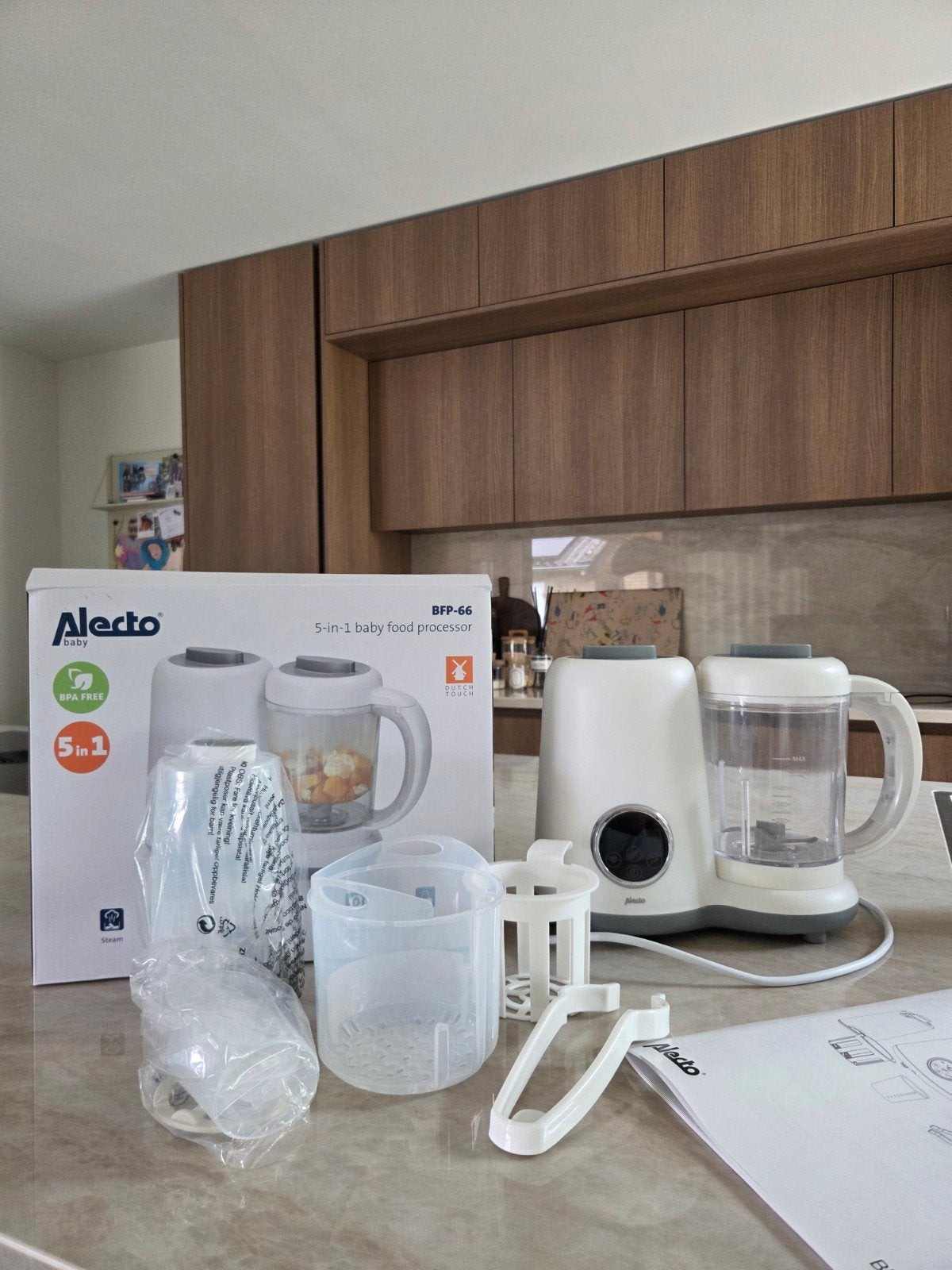 Alecto BFP-66 5-in-1 food processor Babyvoedingmaker, Alecto, Ophalen of Verzenden, Zo goed als nieuw, Babyvoedingmaker