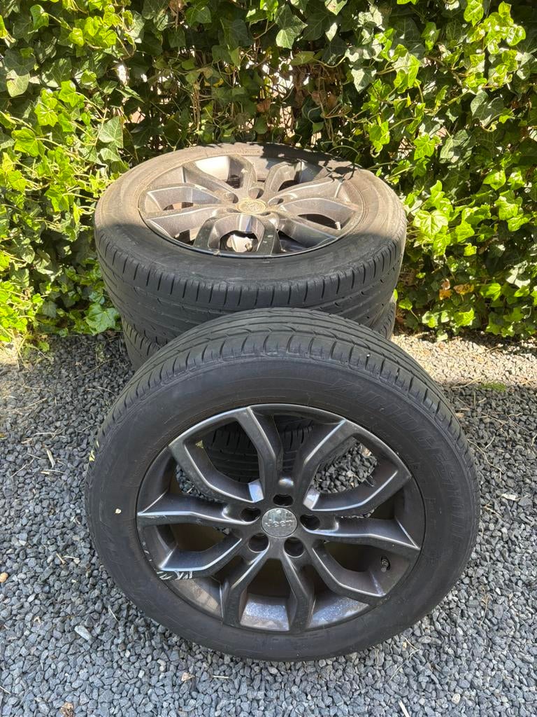 Set velgen met zomerbanden Jeep Compass 225/55R18, Ophalen, Velg(en), 17 inch, Zomerbanden