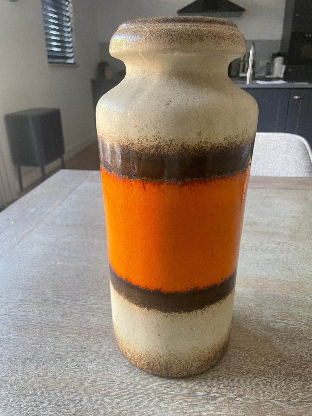 Vintage West Germany vaas Oranje/Bruin, Ophalen