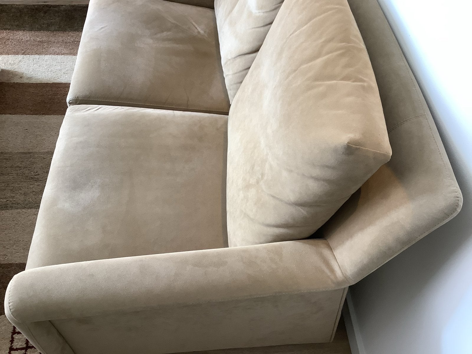 Leolux Bank van Alcantara - 145x85 cm, Gebruikt, Tweepersoons, 75 tot 100 cm, Ophalen of Verzenden