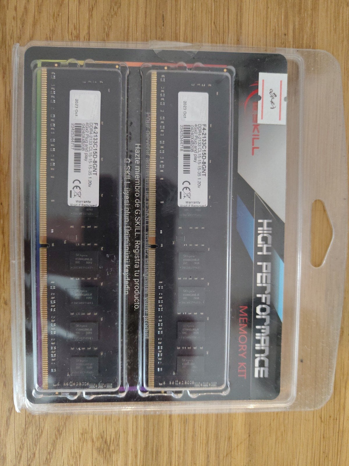 G.Skill DDR4 2133MHz CL15 2x4GB (8GB) RAM Geheugen, Computers en Software, RAM geheugen, DDR4, 8 GB, Nieuw, Ophalen of Verzenden