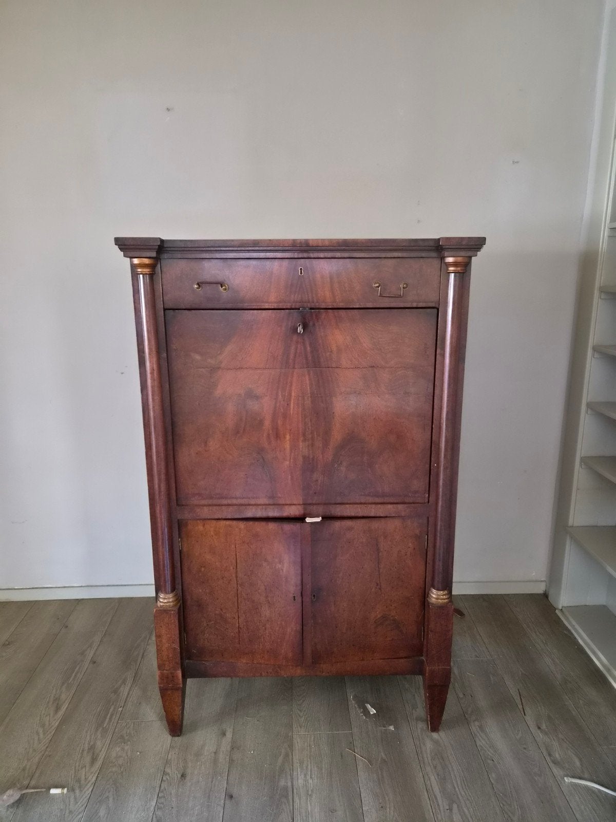 Antieke Mahonie Secretaire - Empire/Biede kastrmeier Stijl, Antiek en Kunst, Ophalen