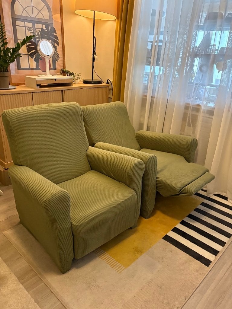 2x IKEA Muren relaxfauteuil  dé filmavond-set + hoezen, Ophalen, Gebruikt, 75 tot 100 cm, 75 tot 100 cm