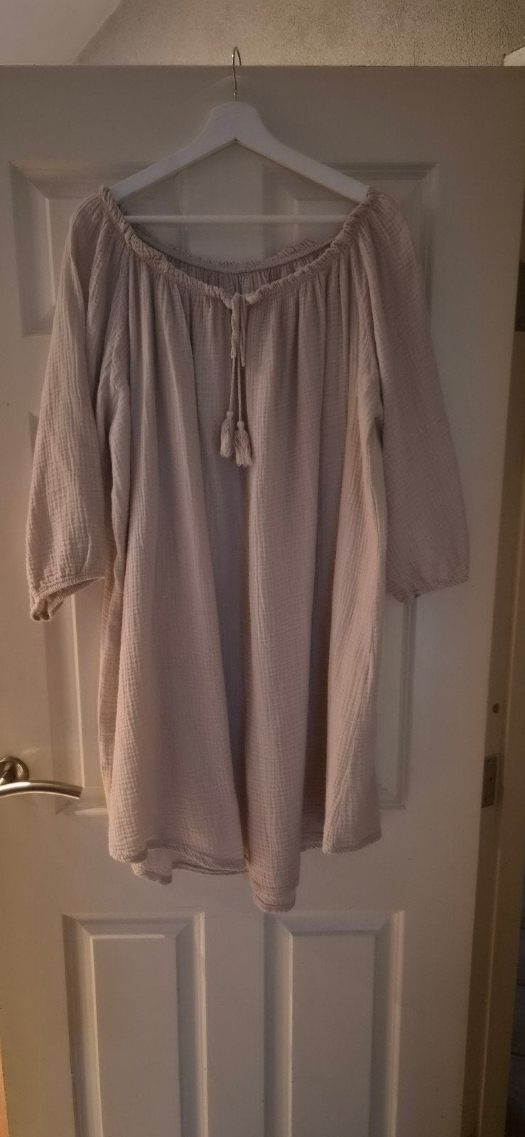 Linnenlook katoenen jurk maat 52/54, Ophalen of Verzenden, Nieuw, Beige, Jurk