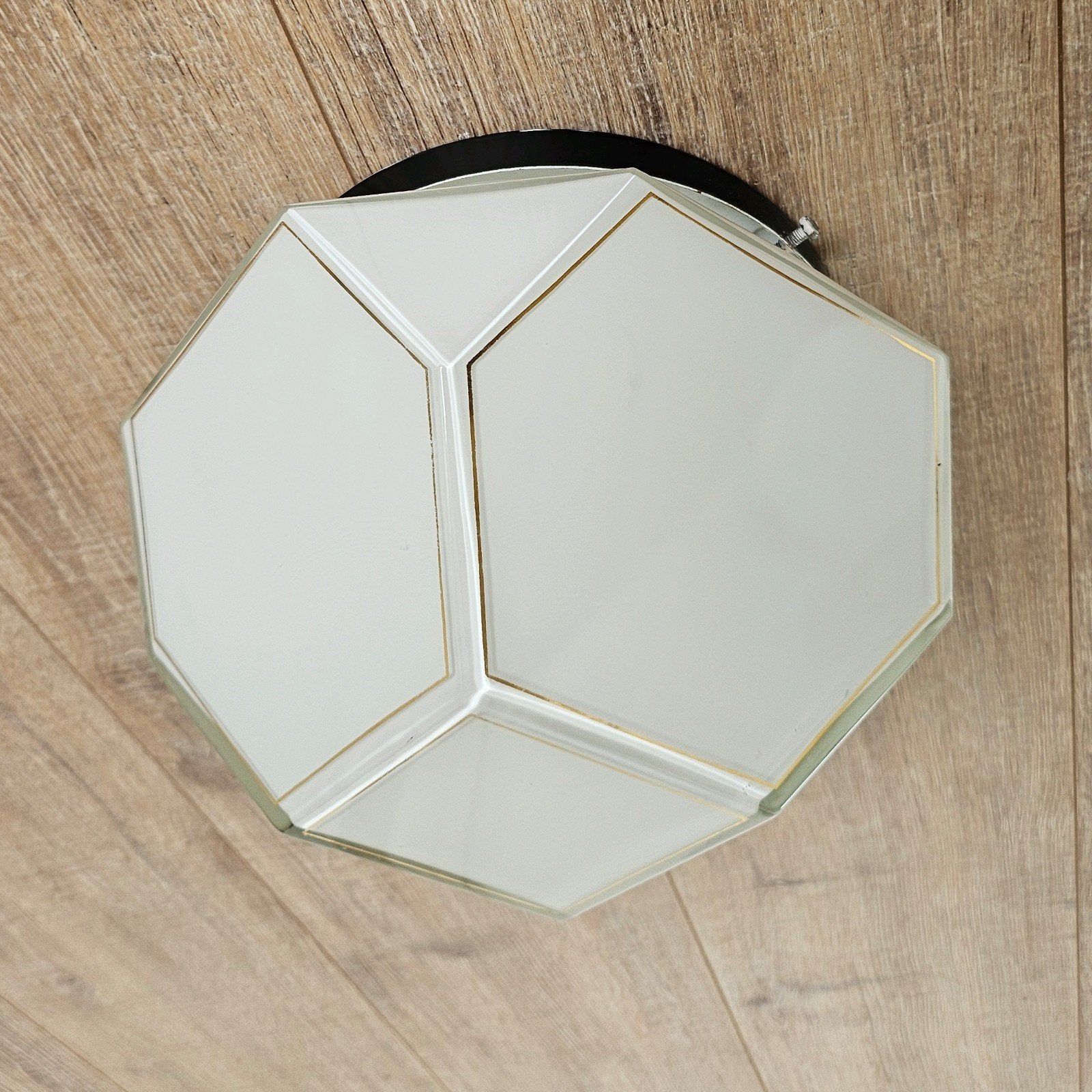 Plafondlamp 8 hoekig glas, Ophalen