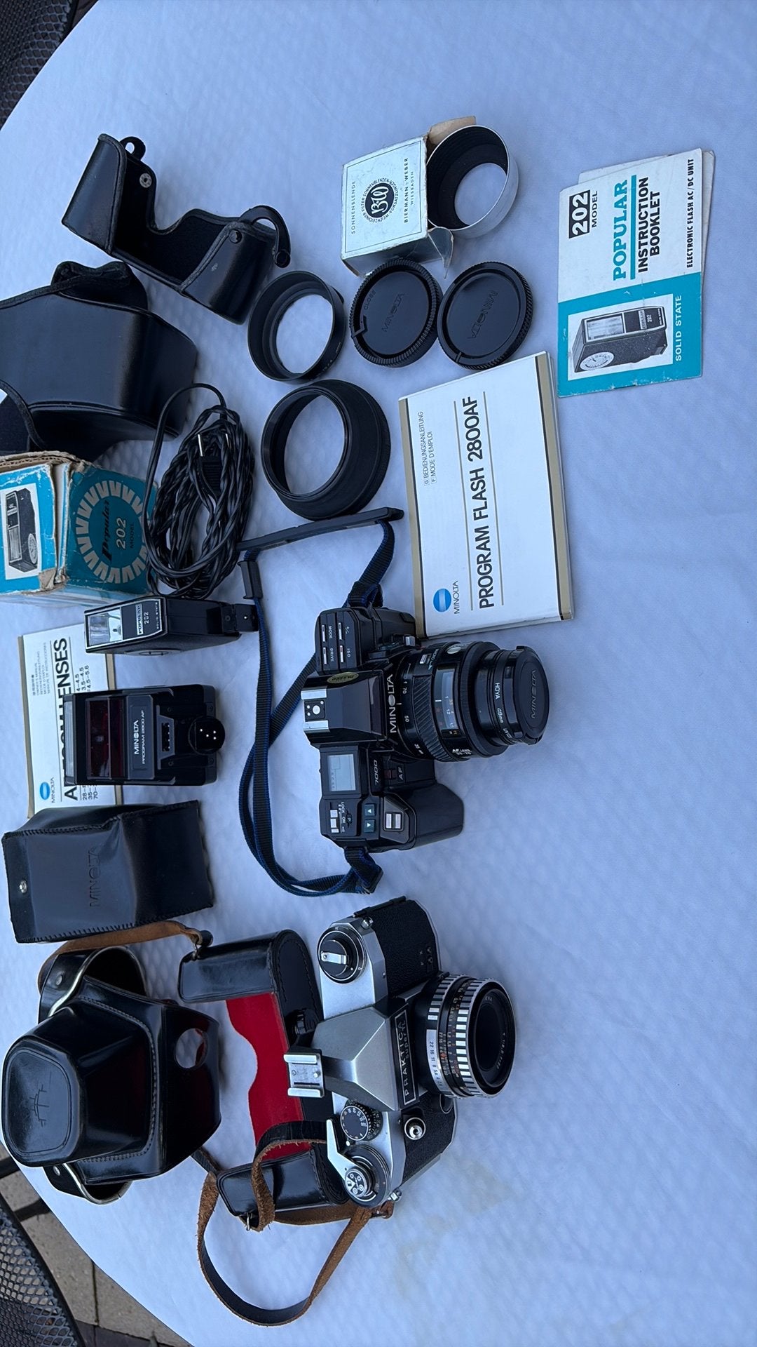Spiegelreflex camera’s Minolta en Practica, Audio, Tv en Foto, Fotocamera's Analoog, Ophalen, Gebruikt, Spiegelreflex, Minolta