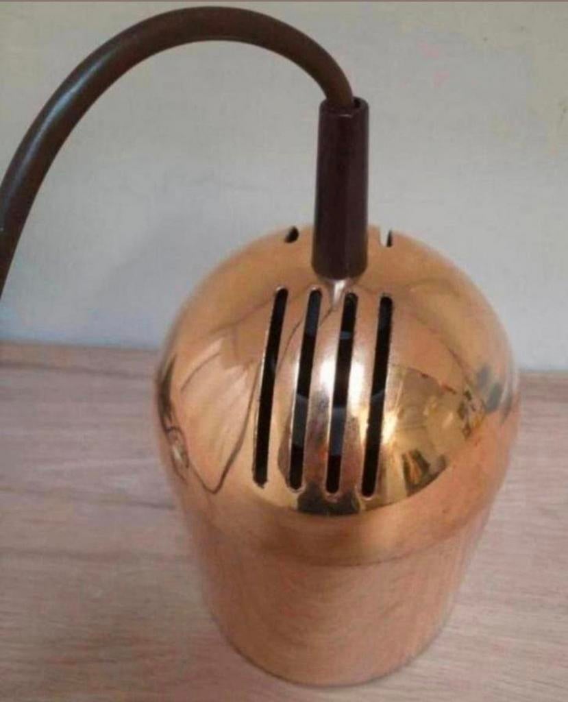 Goudkleurige vintage Vrieland design planten hanglamp., Huis en Inrichting, Lampen | Hanglampen, Ophalen of Verzenden, Zo goed als nieuw
