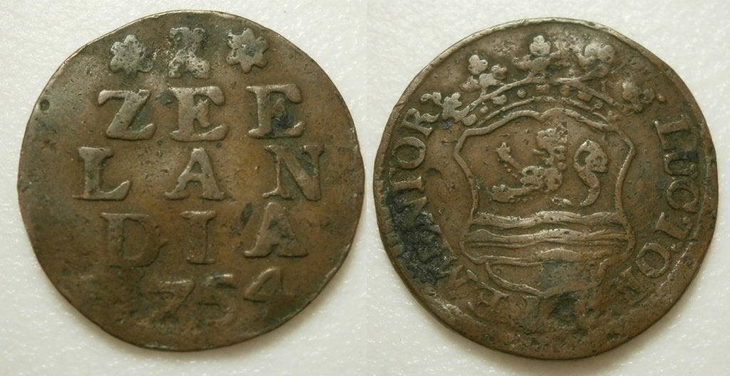 PD11522 Zeeland Duit 1754 - EMENTOR, Ophalen of Verzenden, Vóór koninkrijk, 1 cent, Losse munt