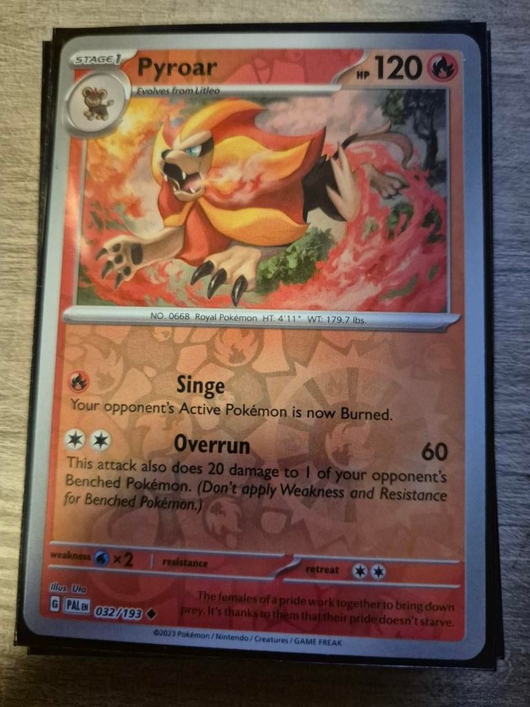 Pokémon Kaart Pyroar, Ophalen of Verzenden, Zo goed als nieuw, Losse kaart