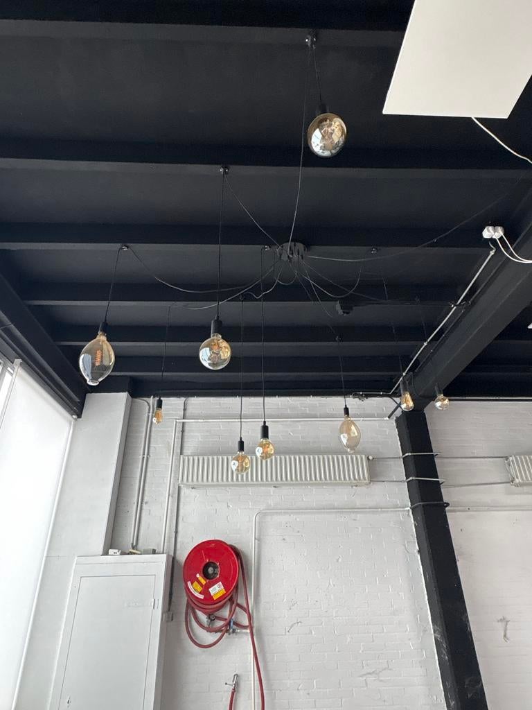 Industriële hanglampen set met Edison gloeilampen, Ophalen, Zo goed als nieuw