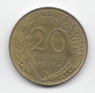 Frankrijk 20 centimes 1977 KM# 930, Verzenden, Frankrijk, Losse munt