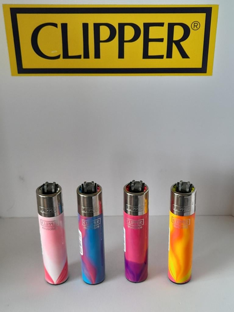Set van 4 clipper marmer effect aanstekers, Ophalen of Verzenden, Nieuw, Aansteker