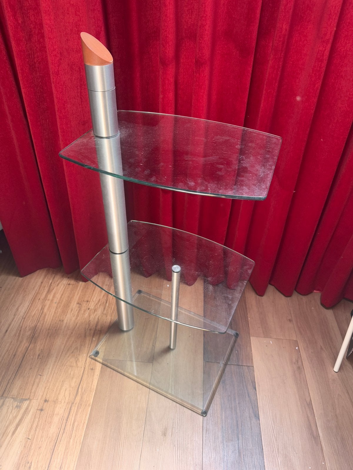 Glazen bijzettafel, Huis en Inrichting, Ophalen, Zo goed als nieuw, Glas, Cd's