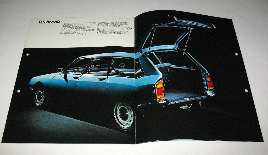 Autofolder Citroen GS 1220 berline break 1972 citroën, Gelezen, Ophalen of Verzenden, Overige merken, Citroën