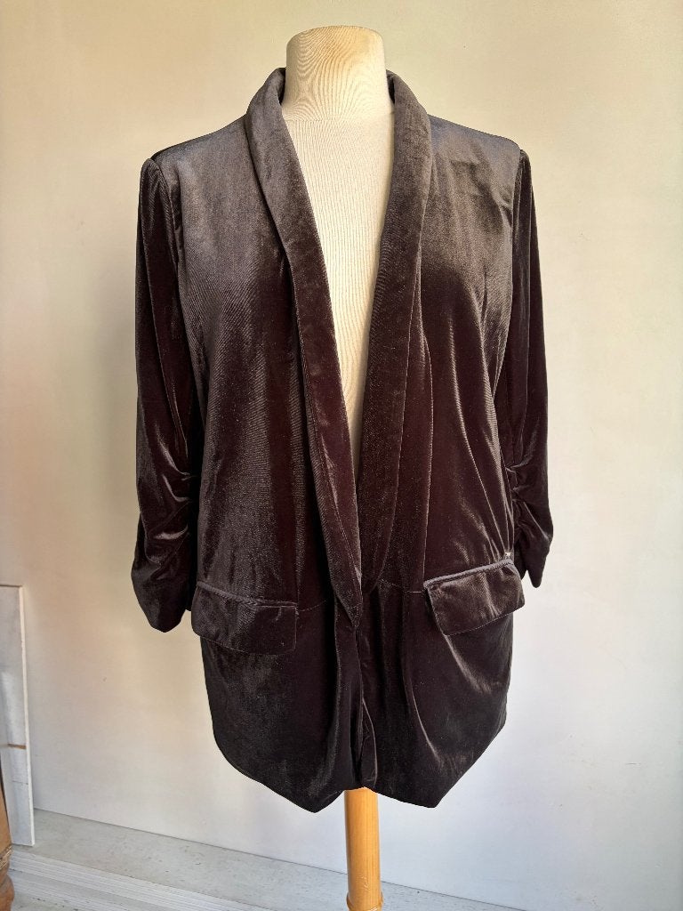 haper & yve blazer zwart fluweel jasje blazer, Kleding | Dames, Verzenden, Zwart, Maat 42/44 (L), Zo goed als nieuw