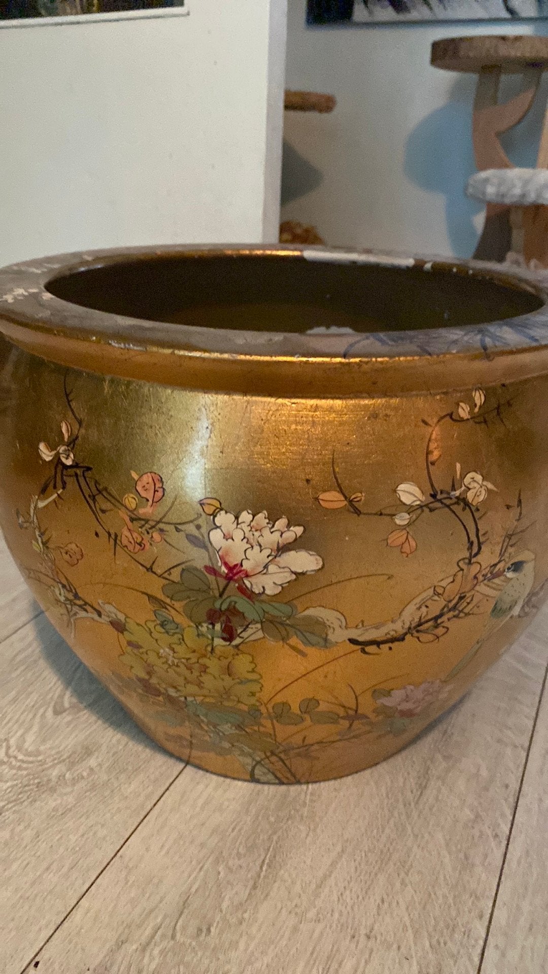 Gouden bloempot, Ophalen, Rond, Binnen, Zo goed als nieuw