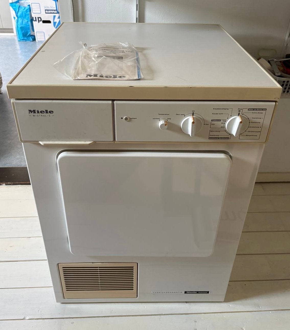 Miele Mistral-C wasdroger - Gebruikt, Ophalen, 6 tot 8 kg, Gebruikt, Voorlader