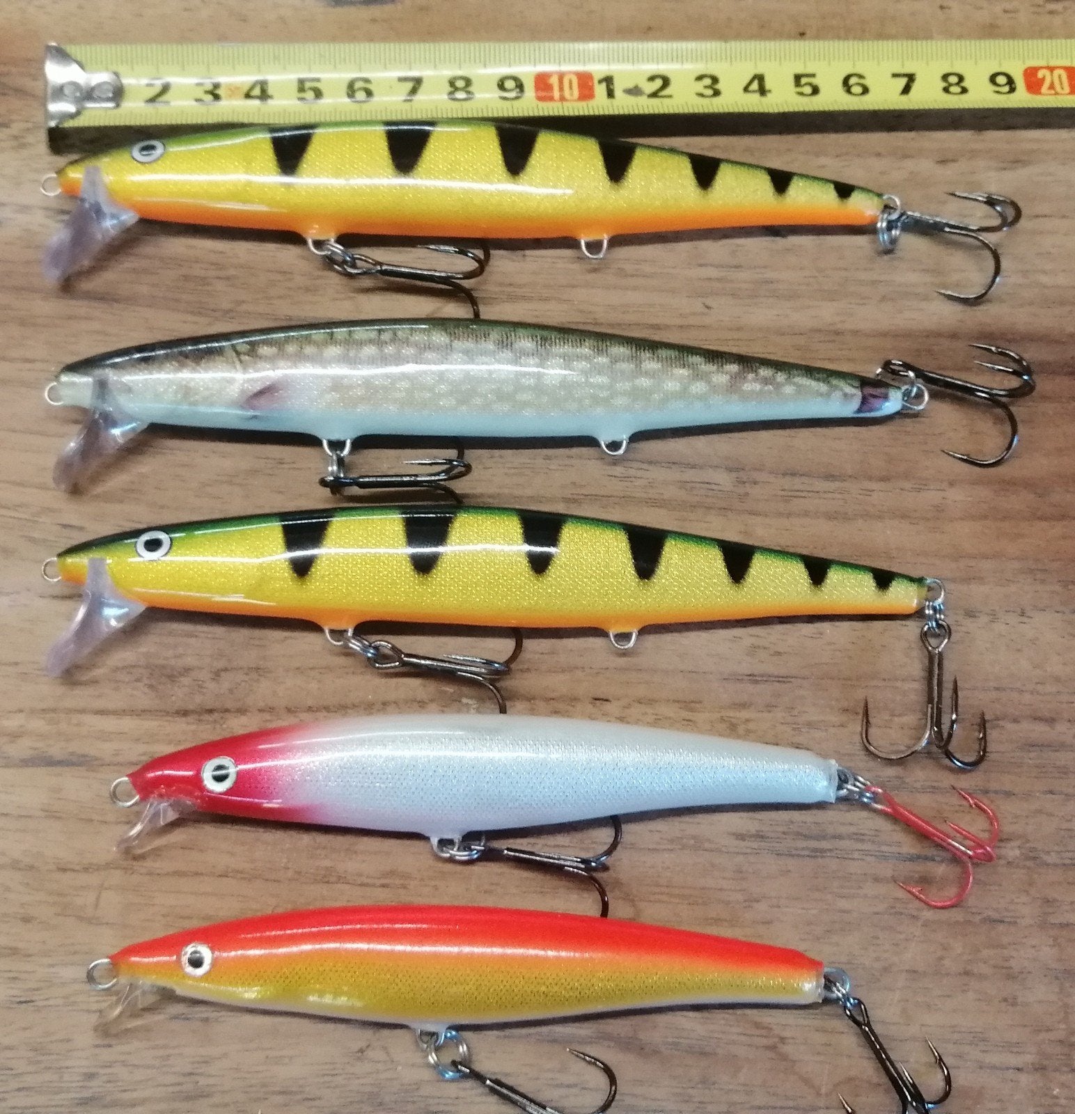 5x Rapala Flat Rap 16 en 13 cm pluggen, Ophalen, Zo goed als nieuw, Overige typen