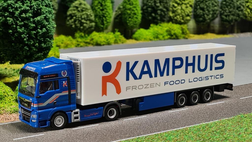 090 Herpa Kamphuis MAN TGX koeloplegger, Ophalen of Verzenden, Nieuw, Bus of Vrachtwagen, Herpa