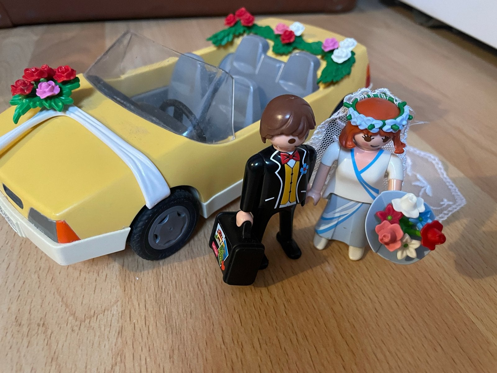 Playmobil Bruidspaar met trouwauto, Ophalen of Verzenden, Gebruikt, Complete set, Voertuig