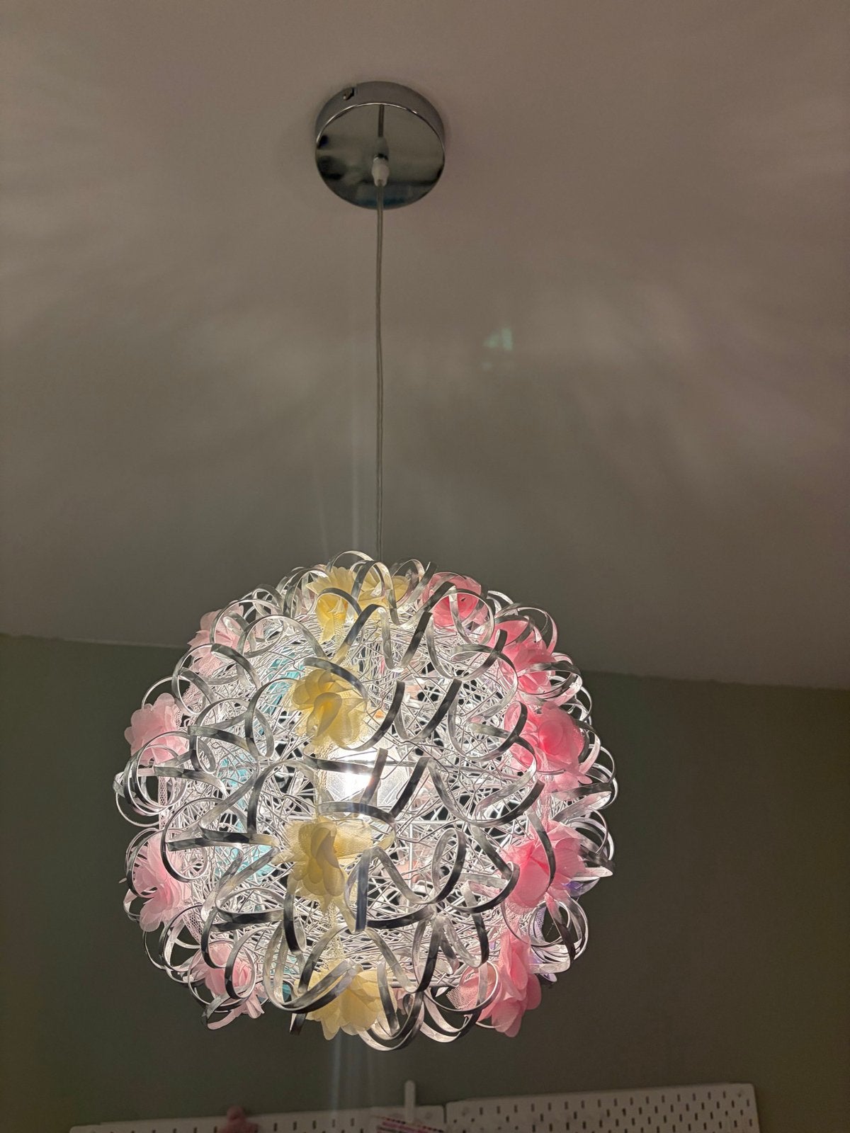 Leuke kleurrijke lamp kinderkamer, Ophalen, Zo goed als nieuw, Metaal, E27 (groot)