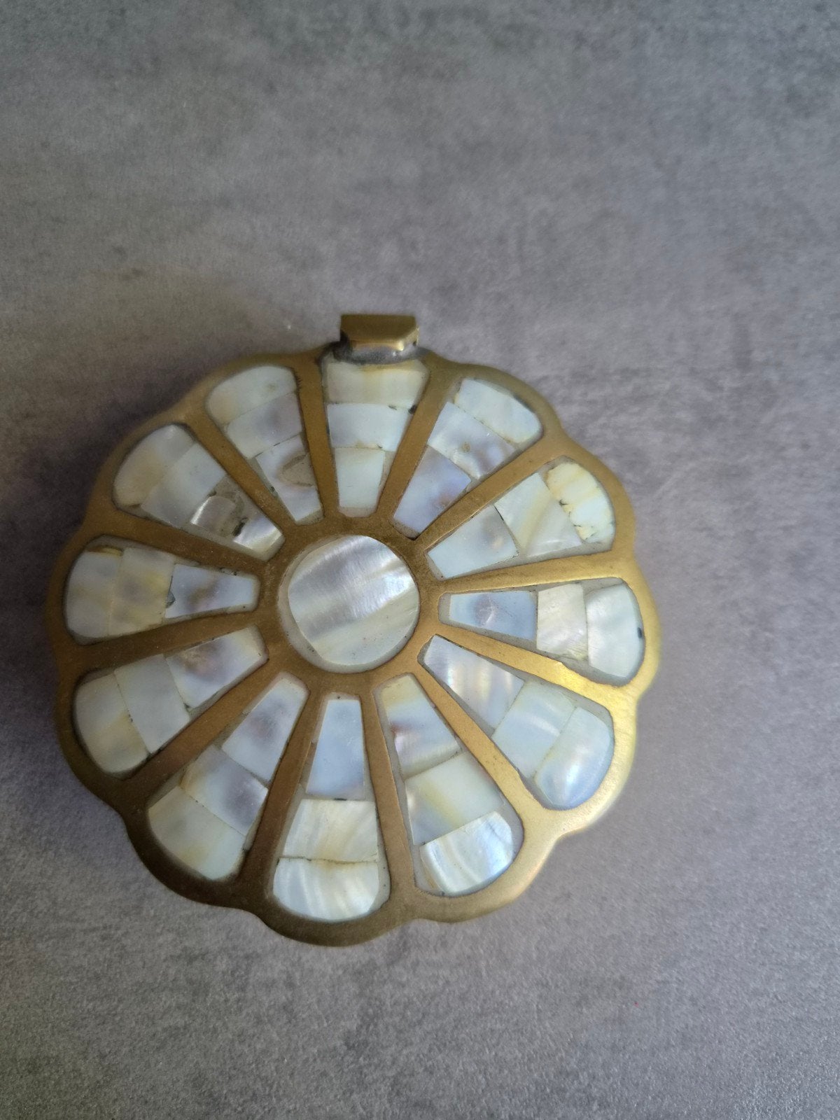 Vintage Poederdoosje met Parelmoer Inleg, Ophalen