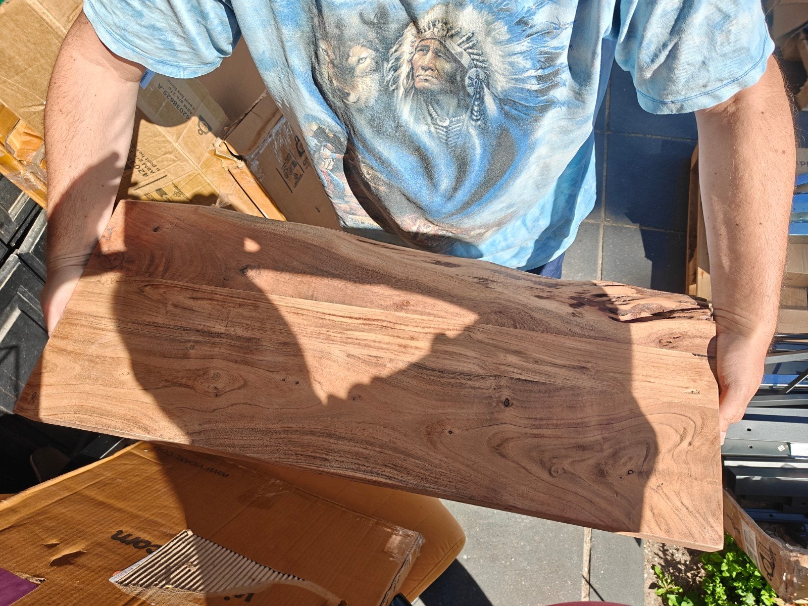 natuurlijke plank 38 mm dik 80 bij 30-35 cm, Ophalen of Verzenden, Zo goed als nieuw