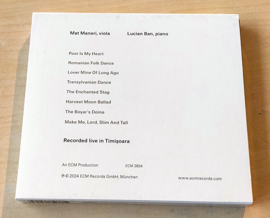 Lucian Ban / Mat Maneri - Transylvanian Dance CD 2024 ECM, Ophalen of Verzenden, 1980 tot heden, Zo goed als nieuw, Jazz