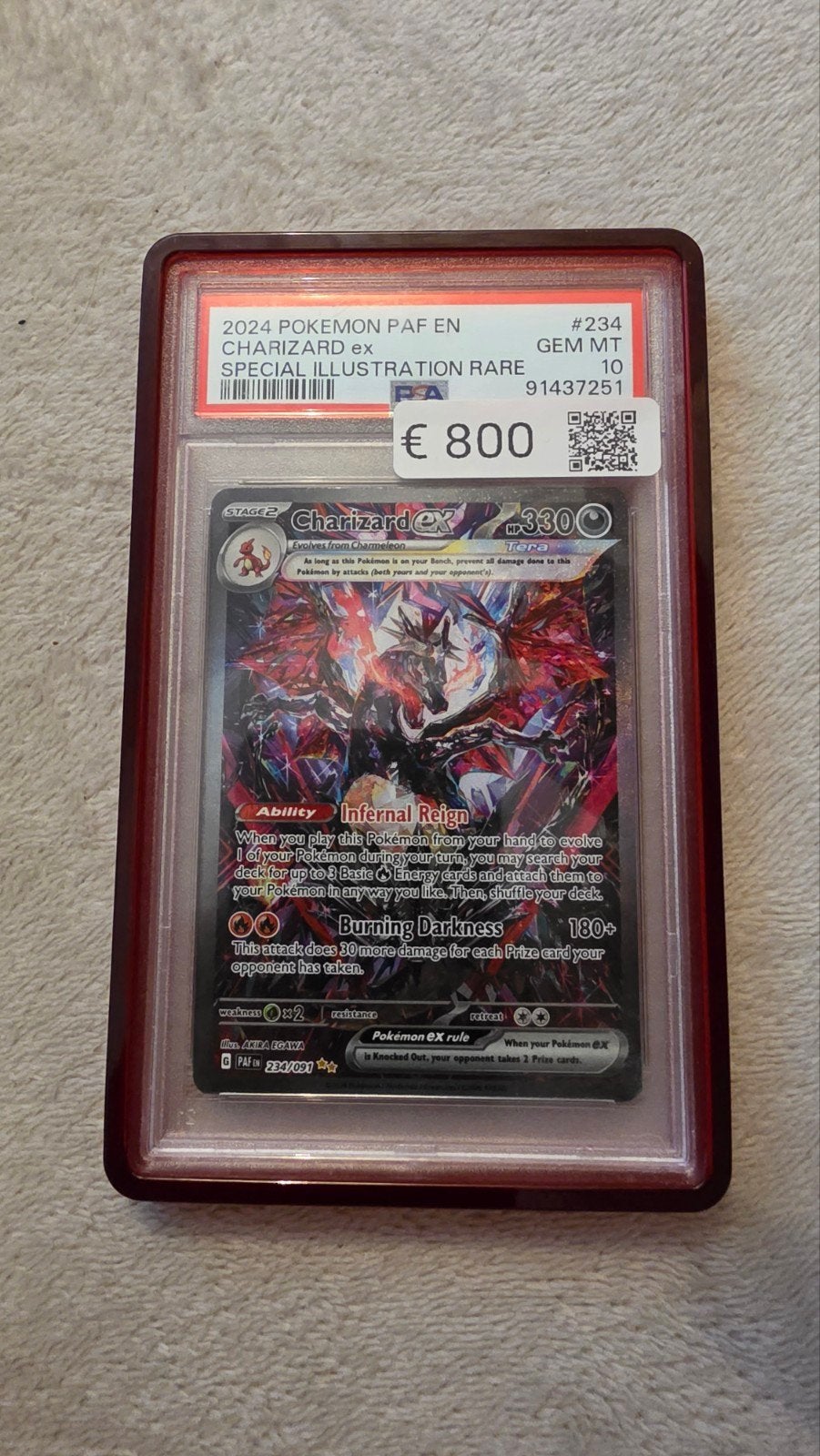 Charizard ex #234 Paldea Evolved PSA 10 Pokémon Kaart, Ophalen of Verzenden, Nieuw, Losse kaart, Foil