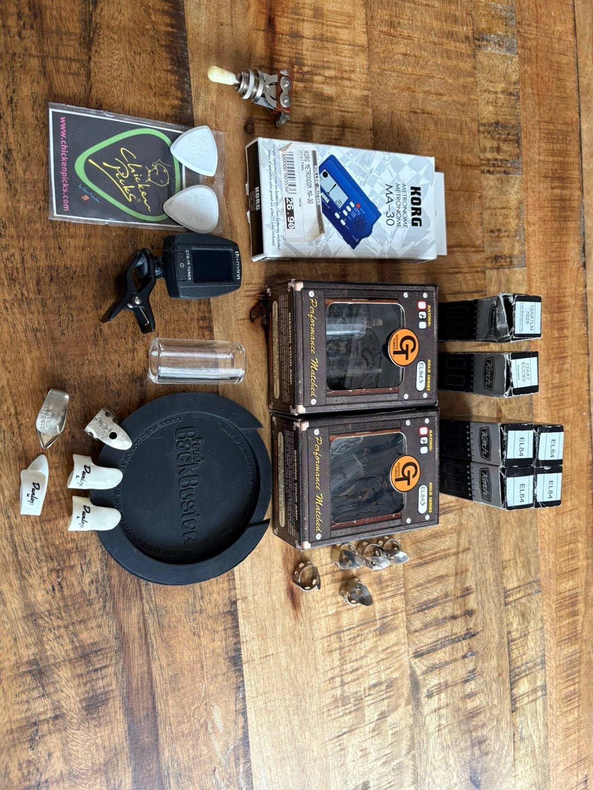 Tubes, metronome, chicken picks, finger picks,bottleneck, Ophalen of Verzenden, Gebruikt, Elektrische gitaar