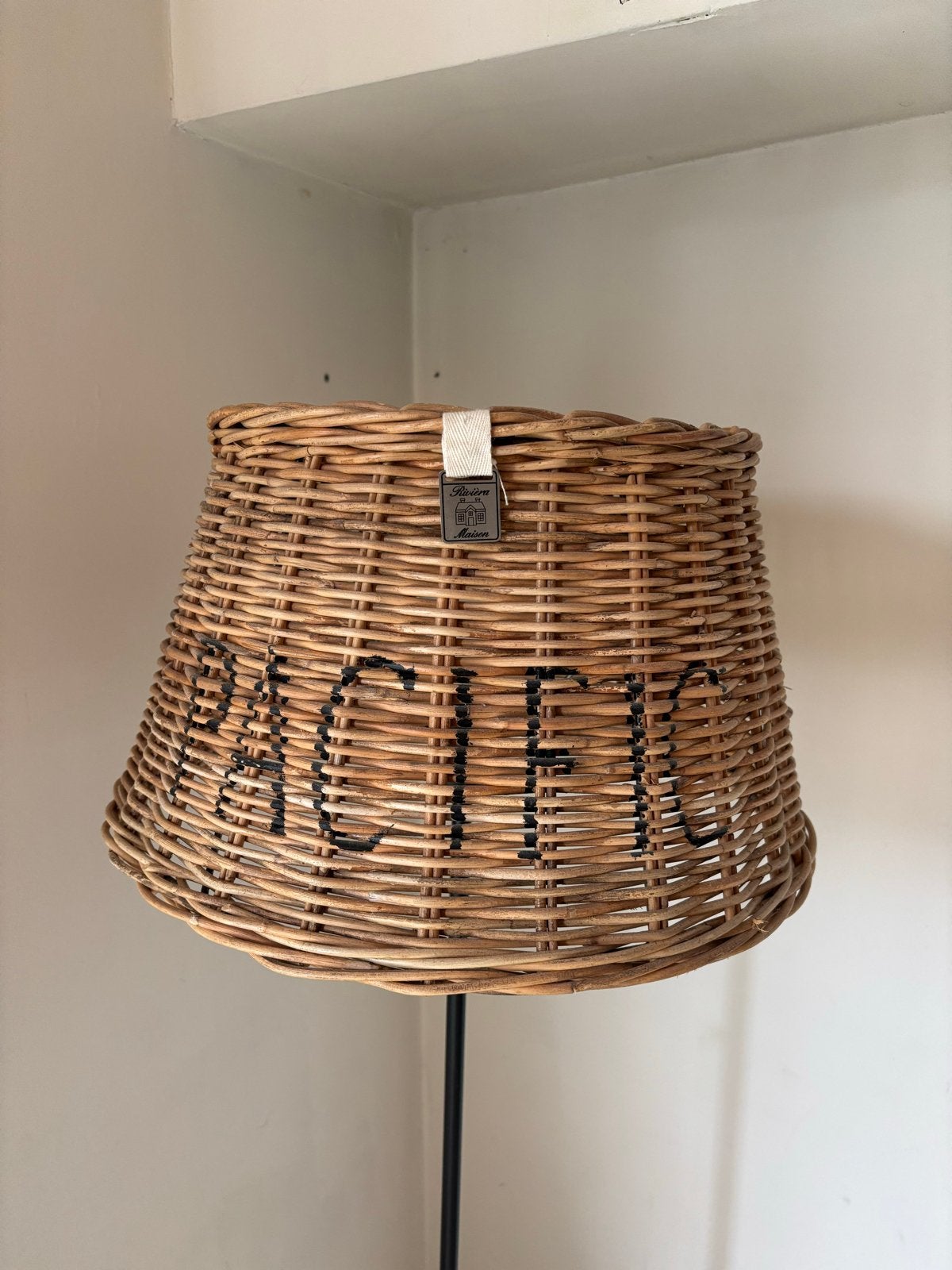 Mooie Rivièra Maison lampenkap 'Pacific', Ophalen, Bruin, Natuurlijk materiaal, Rond