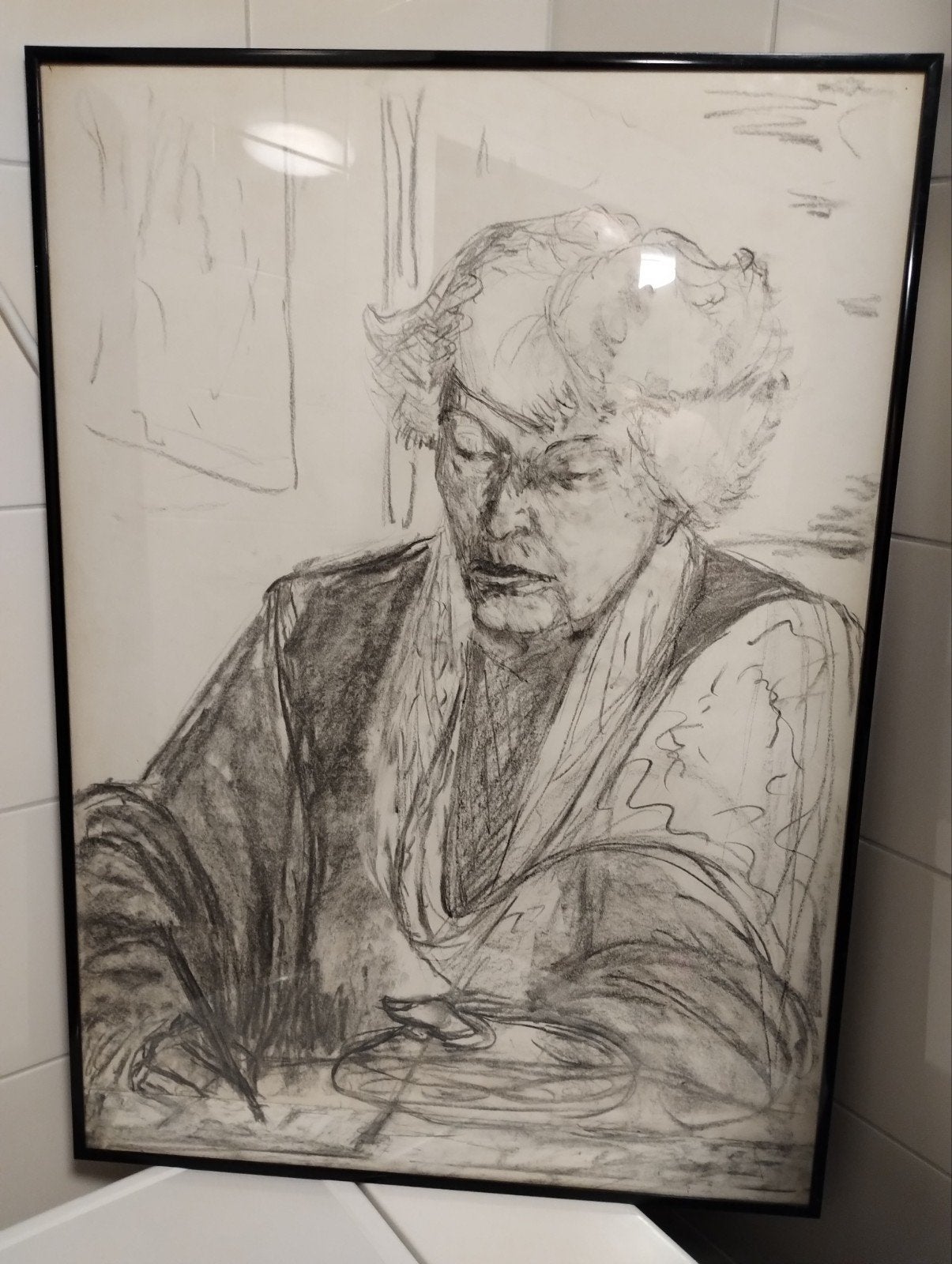 Nico Baak (1892-1961) houtskool portret tekening, Ophalen