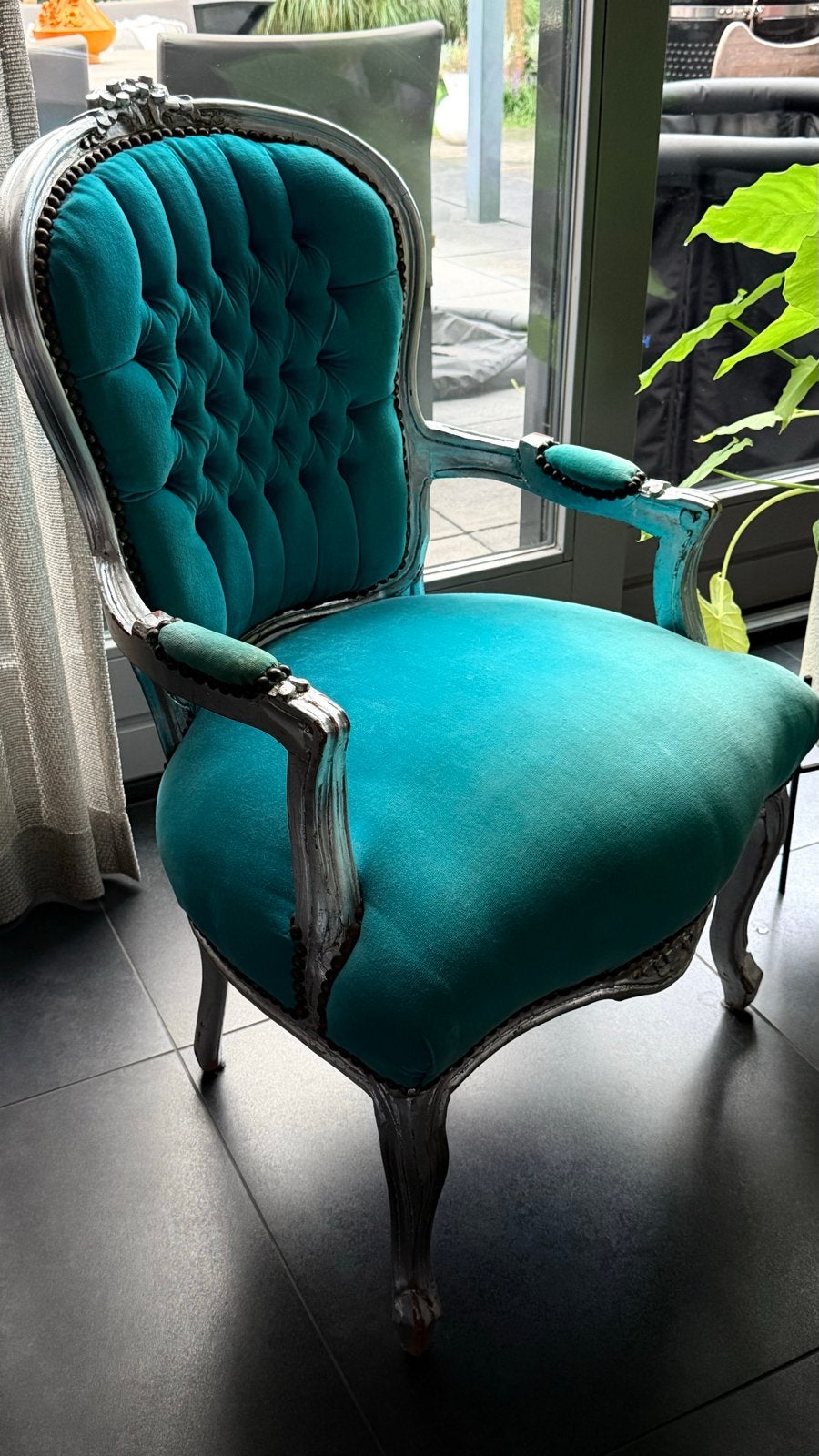 Barok fauteuil - Zwart of Turquoise, Ophalen