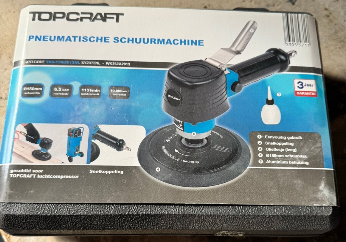 Pneumatische schuurmachine, Ophalen of Verzenden, Nieuw, Excentrische schuurmachine