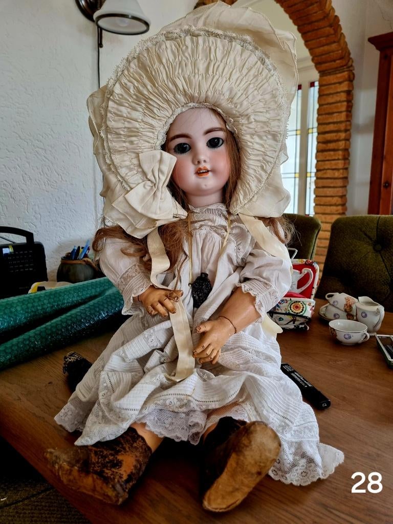 Antieke Franse Bébé Jumeau pop (ca. 1890) – origineel,80 cm, Ophalen of Verzenden, Gebruikt, Pop