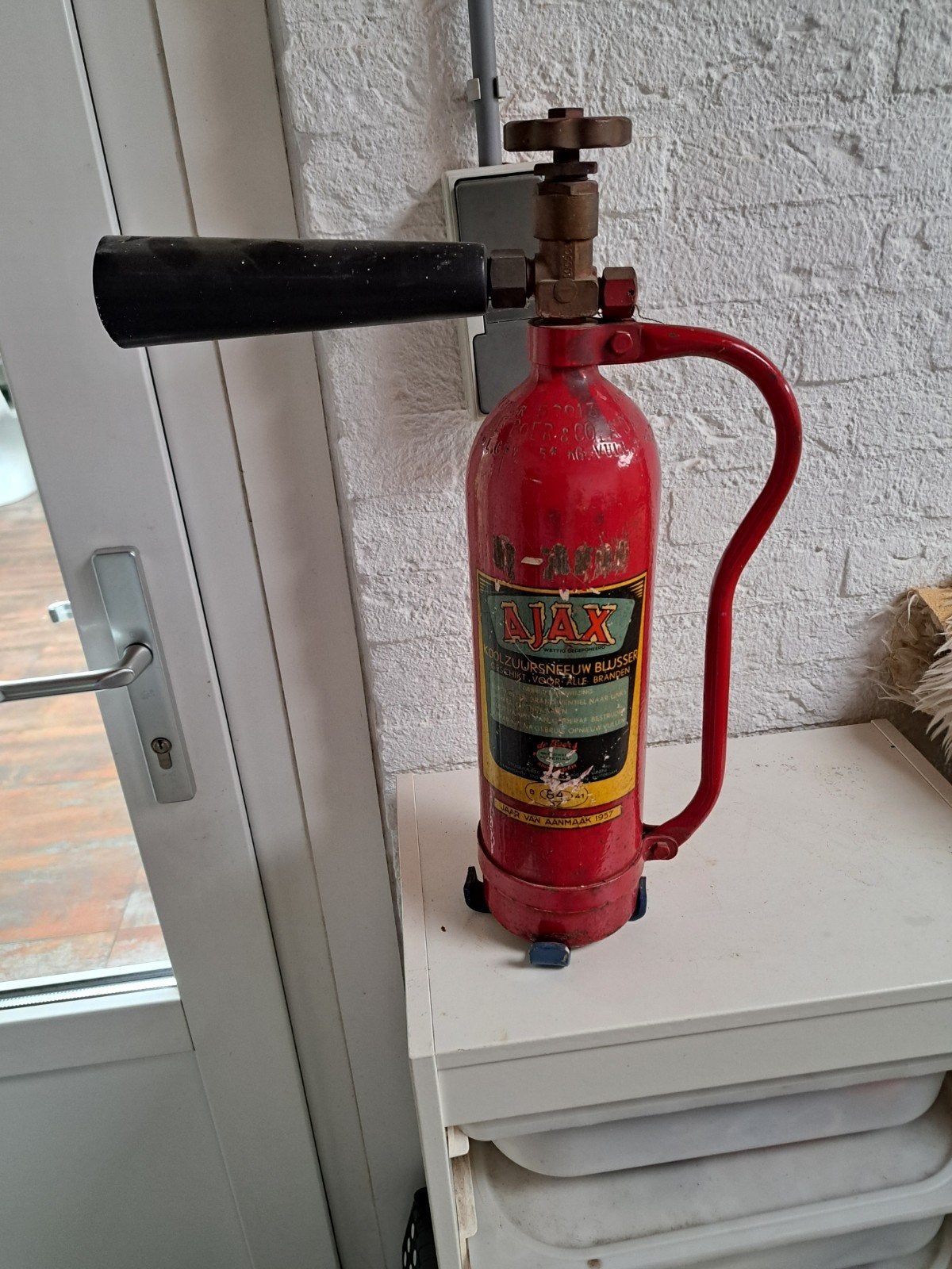 Vintage Ajax brandblusser uit 1957 - Decoratief item, Antiek en Kunst, Ophalen