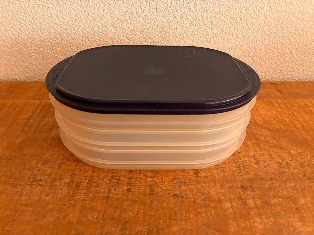 Tupperware vleeswarentrio vleeswarendoos in goede staat, Huis en Inrichting, Keuken | Tupperware, Ophalen of Verzenden, Gebruikt