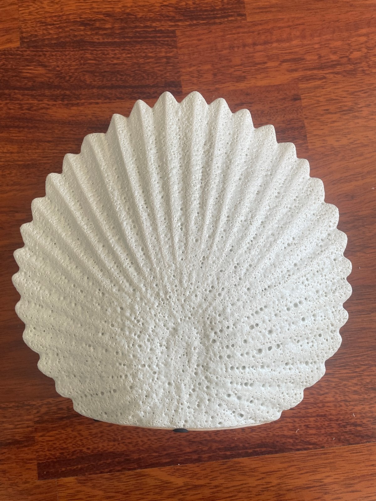 Decoratieve schelp vaas - keramiek, Ophalen, Groen, Zo goed als nieuw, Modern