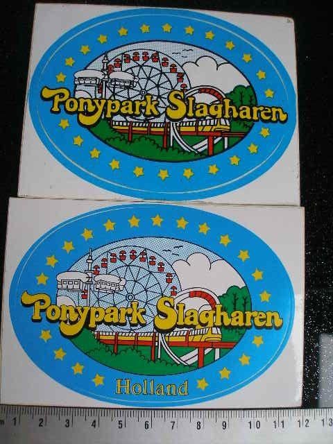 2x sticker Ponypark Slagharen holland loog vintage, Verzenden, Zo goed als nieuw, Bedrijf of Vereniging
