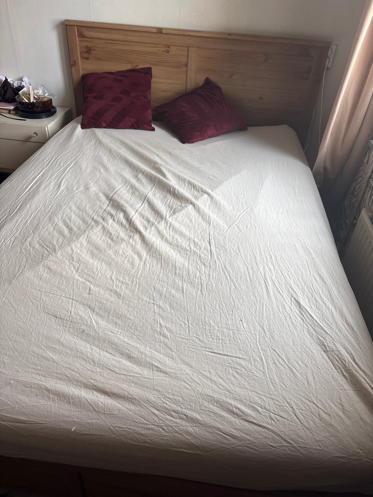 Bed 140x200 cm met matras - snel ophalen!, Gebruikt, Tweepersoons, 200 cm, Hout
