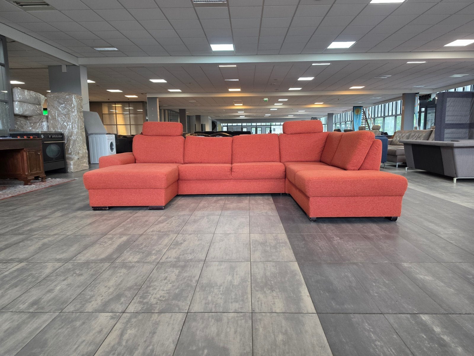 ✅️️ Donkeroranje U-bank 165x335x220 | Refurbished + Bezorgen, Info@onbekend.nl, Hoekbank, 300 cm of meer, 75 tot 100 cm