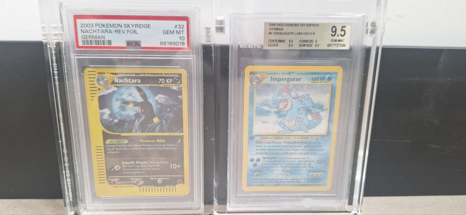 German WOTC Masterpieces Umbreon & Feraligatr POP 1 &Swirl, Ophalen of Verzenden, Nieuw, Meerdere kaarten, Foil