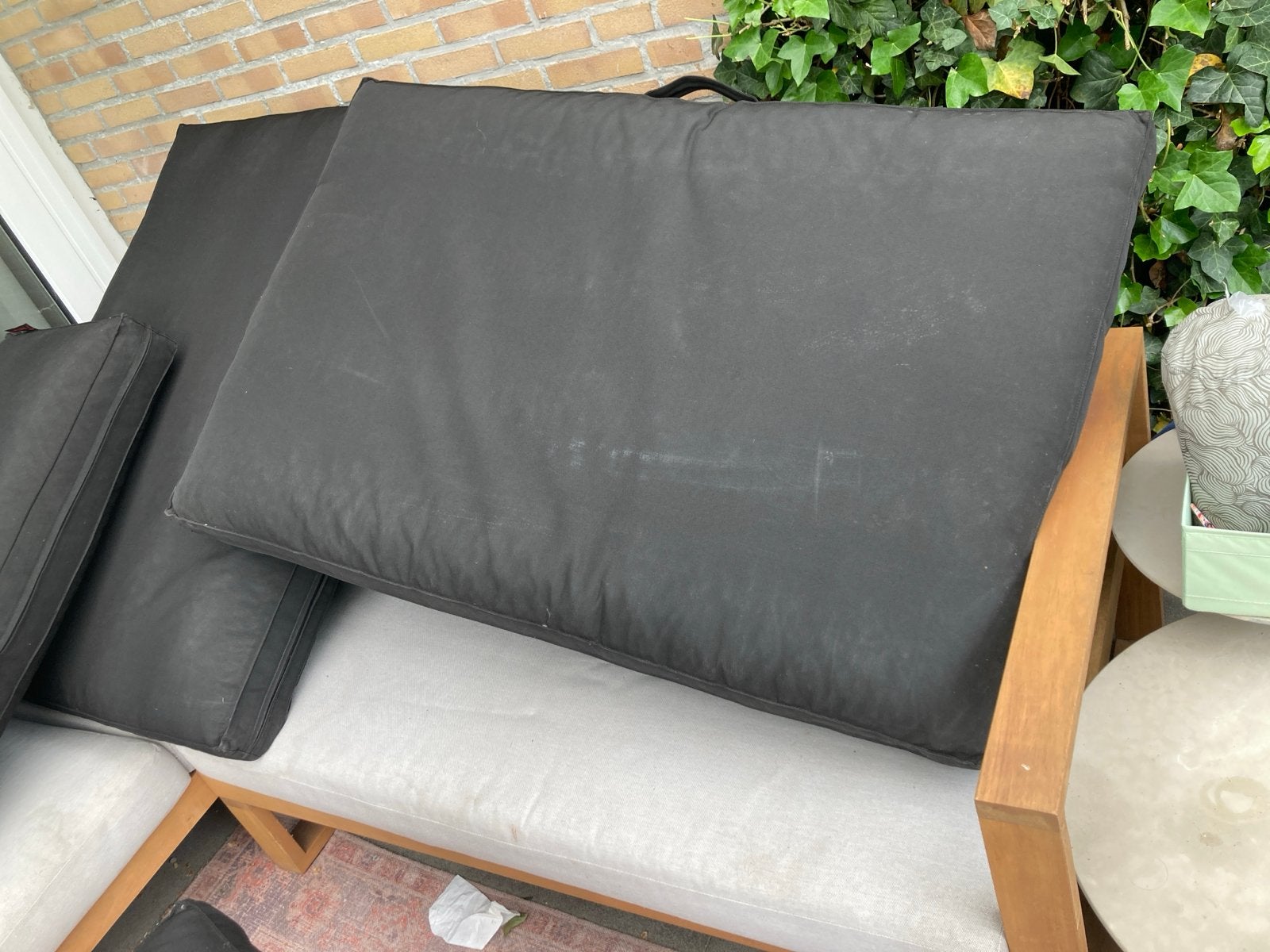 Stevige pallet bank kussens - Zwart, Tuin en Terras, Ophalen, Gebruikt