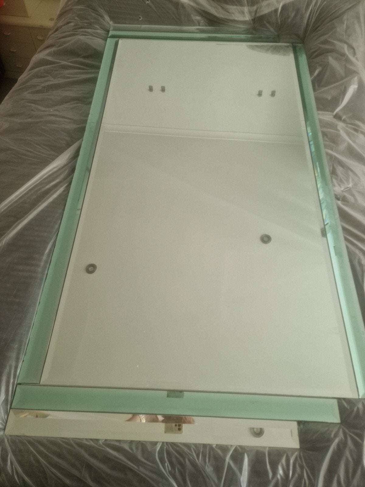 Grote spiegel met geslepen glas - 160x80 cm, Ophalen, Zo goed als nieuw, 75 tot 100 cm, 150 tot 200 cm