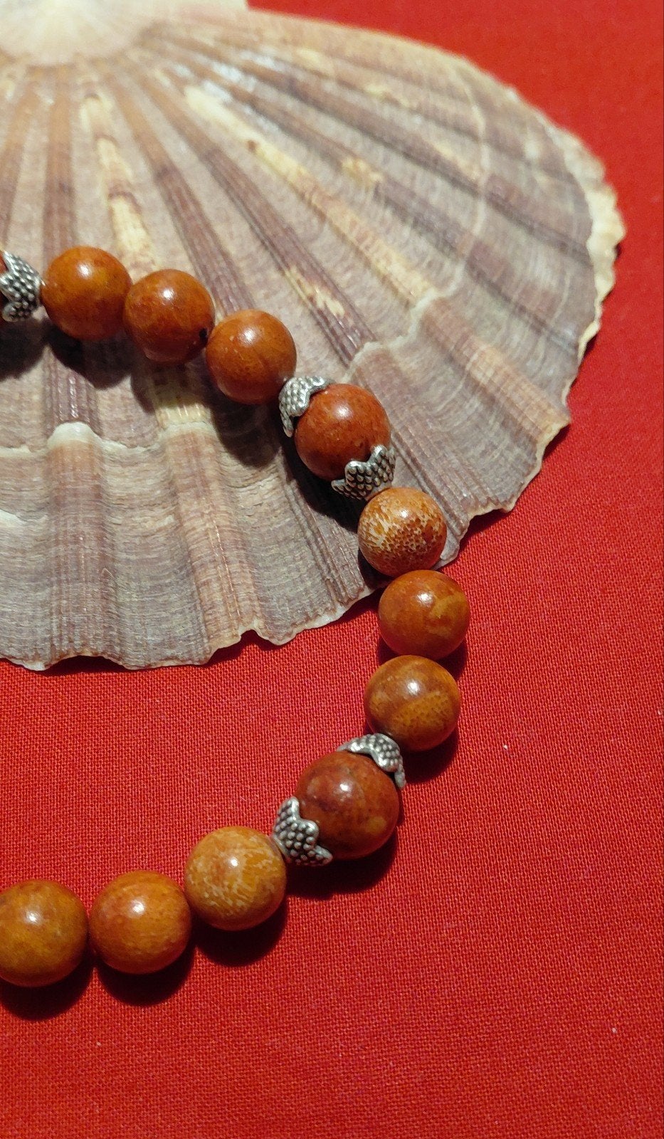 sponskoraal armband met accenten ,rekbaar  plm.20 cm, Overige materialen, Verzenden, Nieuw, Oranje