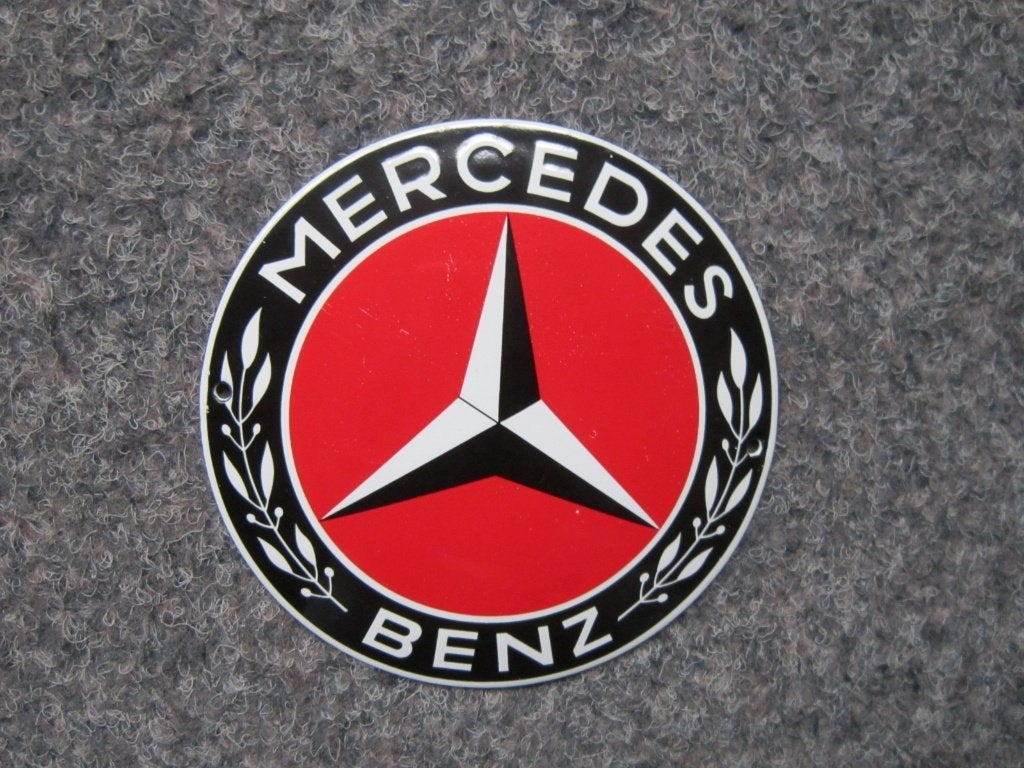 MERCEDES EMAILLE RECLAMEBORD, Ophalen, Zo goed als nieuw, Reclamebord