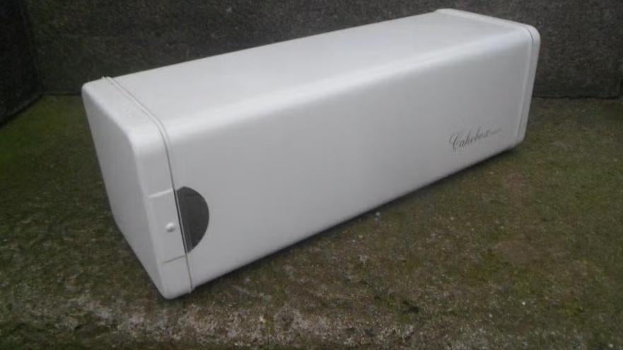 Vintage Brabantia Cakebox blik koekblik snijkoek ontbijtkoek, Vintage, Gebruikt, Ophalen of Verzenden, Metaal