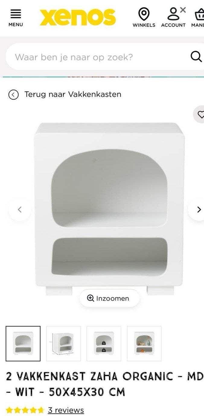Xenos houten nachtkastjes (2 stuks) - Zaha Organic, Ophalen, Gebruikt, 45 tot 65 cm, Minder dan 55 cm