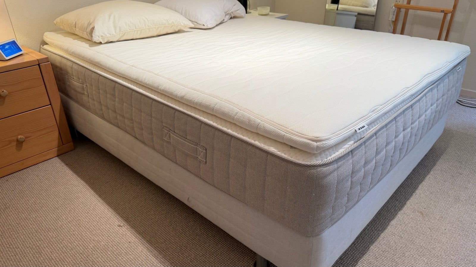 Ikea SULTAN boxspring met topmatras - 140x200 cm, Ophalen, Tweepersoons, 140 cm, Zo goed als nieuw
